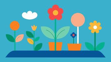 Inspiration and Growth A flowerbed where different types of flowers symbolize the stories of people with disabilities blooming representing growth through storytelling.. vector