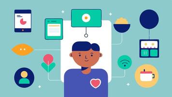 These illustrations can help users visualize how interactive sensory apps function and cater to diverse sensory needs through customizable interfaces.. vector