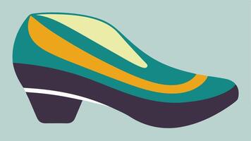 Heel Support A closeup of a shoe with builtin heel support and a detailed view of the heel structure visually demonstrating stability and comfort for better posture.. vector
