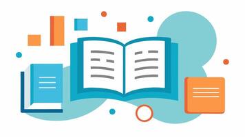 Supportive Materials An open book displaying accessible job training resources like braille pages large text and audio formats symbolizing diverse learning materials.. vector