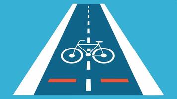 Wide Path with Markings An illustration of a wide biking path with bright clear markings indicating lanes for adaptive bicycles and tricycles making it easy for users to navigate.. vector