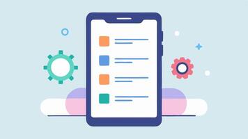 User Settings An illustration of a settings menu on a smartphone with various accessibility options like VoiceOver Text Size and Color Filters highlighted. This emphasizes the. vector