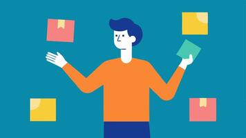 Visual Aids An instructor using visual aids or cards to demonstrate poses making it easier for participants to understand and follow along.. vector