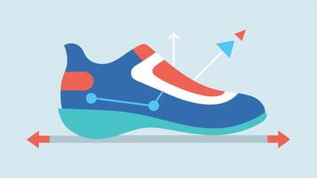 Therapeutic Designs A design featuring shoes with oric support indicated by anatomical arrows showing proper foot alignment and comfort aimed at medical needs.. vector
