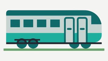 Train with Accessible Features A side view of a train car that has spacious areas and designated spots for wheelchairs with a pictogram highlighting accessibility features. vector