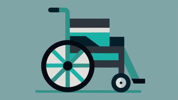 Urban Chic Wheelchair A modern design with a minimalist aesthetic showcasing a matte black frame bold color accents and stylish geometric patterns on the upholstery.. vector