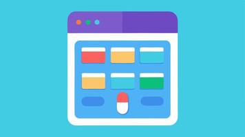 Visual Medication Organizer An image of a virtual pillbox within the app interface showcasing colorcoded sections for each day of the week highlighting medication schedules.. vector