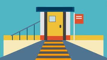 Train Station An illustration of a train station platform with a tactile paving path leading to the boarding area along with an elevator for easy access.. vector