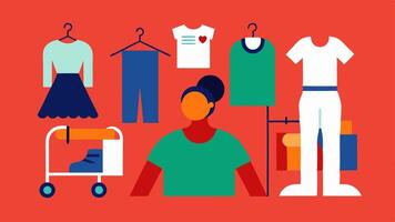 These illustrations can help visualize the concept of accessible fashion retail designed for all customers highlighting the importance of inclusivity in clothing and shopping. vector