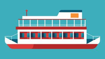 Large Deck Area A graphic of the boats upper deck with spacious areas free from obstacles allowing for easy navigation and comfort for all passengers.. vector