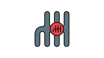 Animated gear shift pattern with five speeds and reverse, useful for car manuals, driving schools, automotive websites, and gearbox instructional materials video