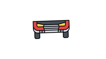 Bumper car animation with headlights and grille. Suitable for automotive and transportation related designs, car advertisements, and blog posts video