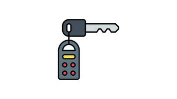 Animated key and remote control with four buttons suitable for technology or security concepts in design projects or presentations video