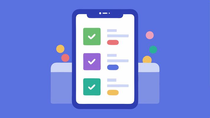 Supplement App Interface A mobile app screen with a user interface displaying options for selecting supplements based on test results including checkboxes and colorful icons..