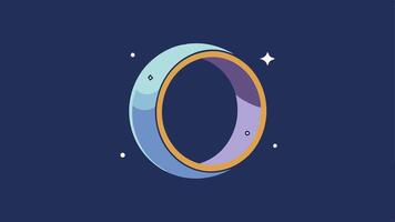 Sleep Pattern Ring A modern ring featuring a crescent moon and stars engraved on its surface with subtle lines indicating fluctuations in sleep patterns conveying the idea of. vector