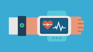 Wearable Health Monitor Closeup of a patients wrist wearing a hightech health monitoring device that shows heart rate pressure and oxygen levels on a bright digital screen.. vector