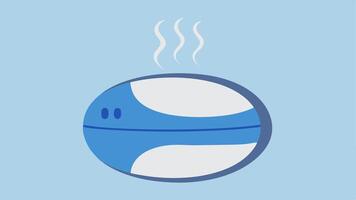 Portable Temperature Pod A compact ovalshaped pod that can be clipped onto clothing illustrated with a visual of steam or cool air emanating from the device for instant temperature. vector