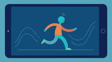 Progressing Scan Animation An animated illustration on a tablet where scanning progress is visually represented showing a wave moving from head to toe on a simplified body outline.. vector