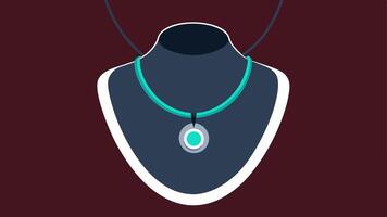 Wearable Technology Around the Neck A sleek pendantstyle device that monitors neck posture featuring a glowing indicator to show correct alignment.. vector