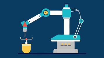 Surgical Robot in Action A sleek robotic arm with surgical instruments delicately performing a laparoscopic procedure with bright LED lights highlighting the detailed work.. vector