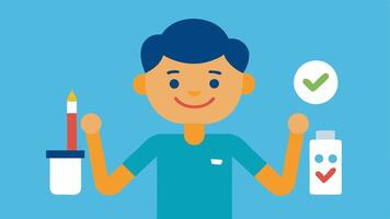 Positive User Experience A happy and relieved user smiling while holding the testing kit showing satisfaction with their selftesting experience.. vector