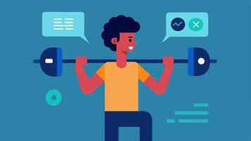 Workout Coach A person lifting weights while wearing a fitness tracker that provides realtime feedback such as reps completed and a digital coach displayed as a hologram.. vector