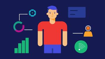 These descriptions focus on visual representations of how biometric data can be utilized for personalized fitness training.. vector