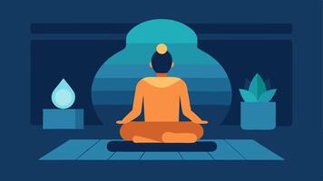 Zen Atmosphere The sauna is adorned with minimalist Zen decor with the person practicing mindfulness their aura softly glowing from the effects of the therapy.. vector