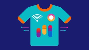 Smart Fabric Tshirt A vibrant techinfused Tshirt that has builtin sensors to track hormone levels through sweat. The shirt displays dynamic graphics that change color based on. vector