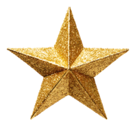 Glittering gold star decoration shining brightly and adding festive charm png