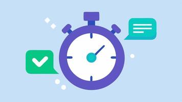 Time Efficiency A visual emphasizing speed with a stopwatch icon and quick result notifications emerging from the device.. vector
