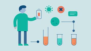 StepbyStep Instructions A visual guide showing clear numbered steps on how to use the microbiome testing kit with a person following the instructions.. vector