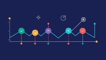 Sleep Analysis A graph displaying sleep patterns over the week illustrated with a simple line graph and icons representing various sleep stages such as deep and light sleep.. vector