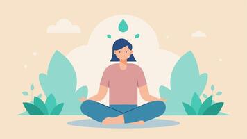Wellness Focus A patient engaging in meditation after receiving stem cell therapy emphasizing holistic wellness and mental health with soft colors and nature elements in the. vector