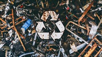 Recycling, reusing, sustainable manufacturing, green policy, waste reduction, ecological business concept with copy space photo
