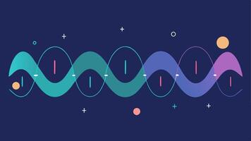 Sleep Quality Graph A representation of sleep data with a waveform graph showing hours of sleep quality of sleep and REM cycles using soothing colors.. vector