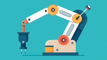 Robotic Arm Overview A closeup of a robotic arm equipped with advanced surgical instruments showcasing its intricate joints and precision tools as it prepares for action.. vector