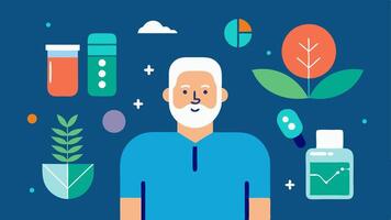 These descriptions can serve as guiding concepts for illustrations focused on the theme of longevity supplements and biohacking.. vector