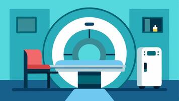 These descriptions focus on the advanced sleek and comforting aspects of the diagnostic imaging room while highlighting the integration of technology.. vector