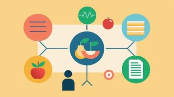 These descriptions provide visual ideas for conveying the concept of personalized diet plans based on genetics and biomarker data in a simple and engaging manner.. vector