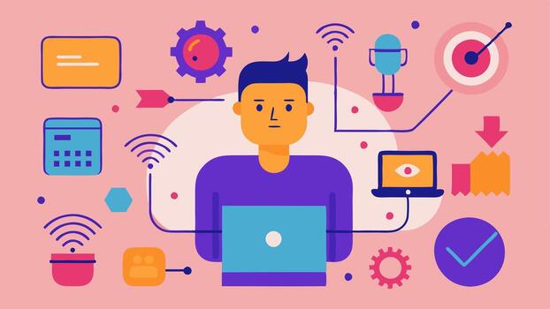 These illustration descriptions convey the essential features and functions of labonachip technology in a visually engaging manner.. vector