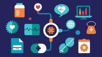 These descriptions can help visualize a variety of advanced diagnostic tools while maintaining a simple and engaging aesthetic.. vector