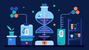 These illustrations would convey the innovative and collaborative nature of gene editing technology within a futuristic lab setup.. vector