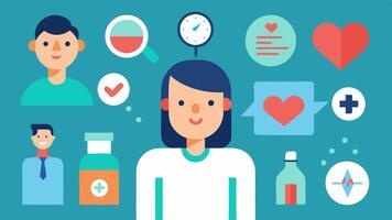 These illustrations can help convey the importance of regular health screenings for early detection and prevention of chronic diseases.. vector