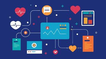 These descriptions can help convey the concept of RealTime Health Data Monitoring through illustrative designs.. vector