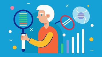 These illustrations capture the essence of epigenetic testing and the scientific analysis related to assessing biological age.. vector