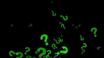 The Rising From The Bottom Of Green Animated Question Marks video