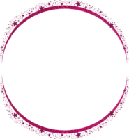 Beautiful Fuchsia Pink Circle Frame With Sparkling Star Sprinkles png