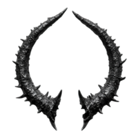 Gothic horns with a rough, stone-like appearance and sharp edges png