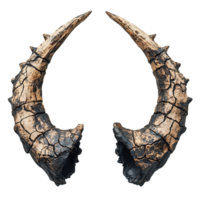 Fantasy creature horns with a symmetrical and rough design png